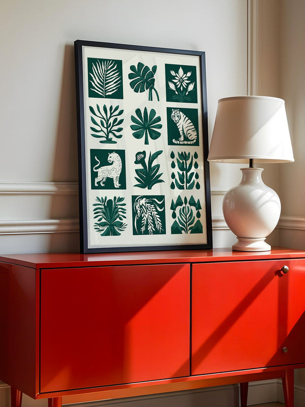 Tropische Flora Tiere Grafik