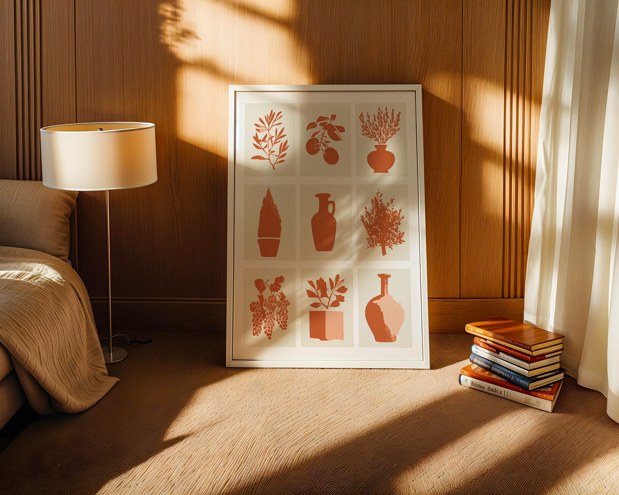 Olivenzweige Orange Retro