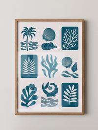 Maritime Motive Blau