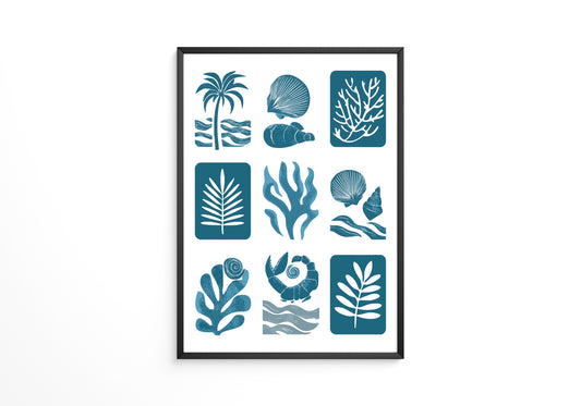 Maritime Motive Blau