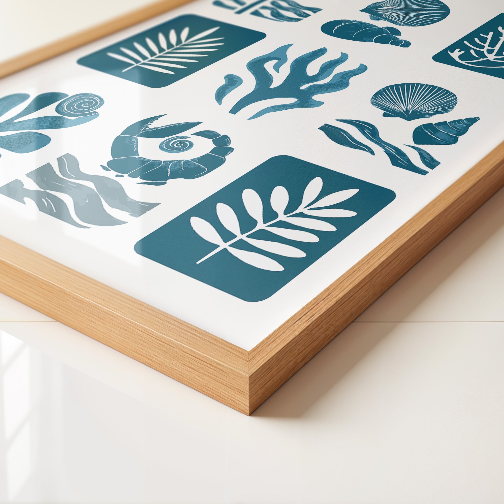 Maritime Motive Blau