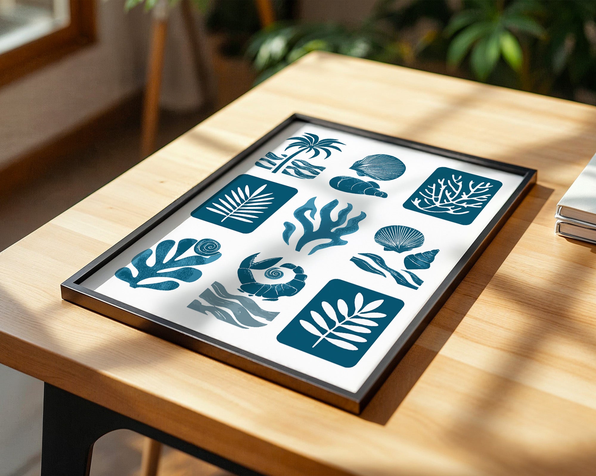 Maritime Motive Blau