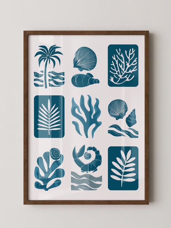 Maritime Motive Blau