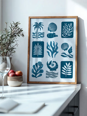 Maritime Motive Blau