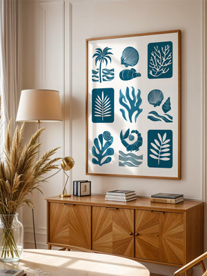Maritime Motive Blau
