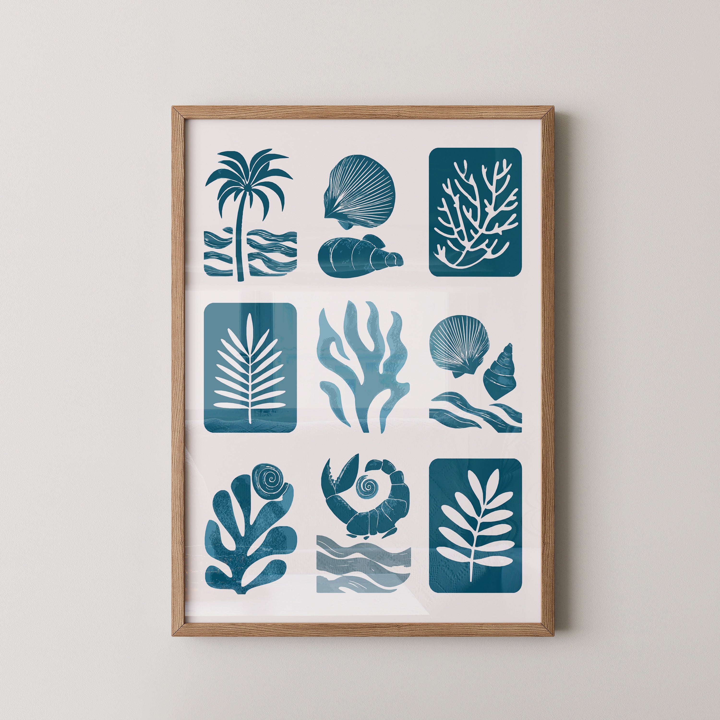 Maritime Motive Blau