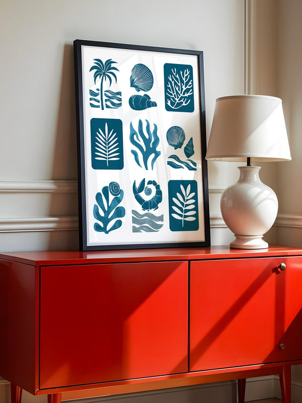 Maritime Motive Blau
