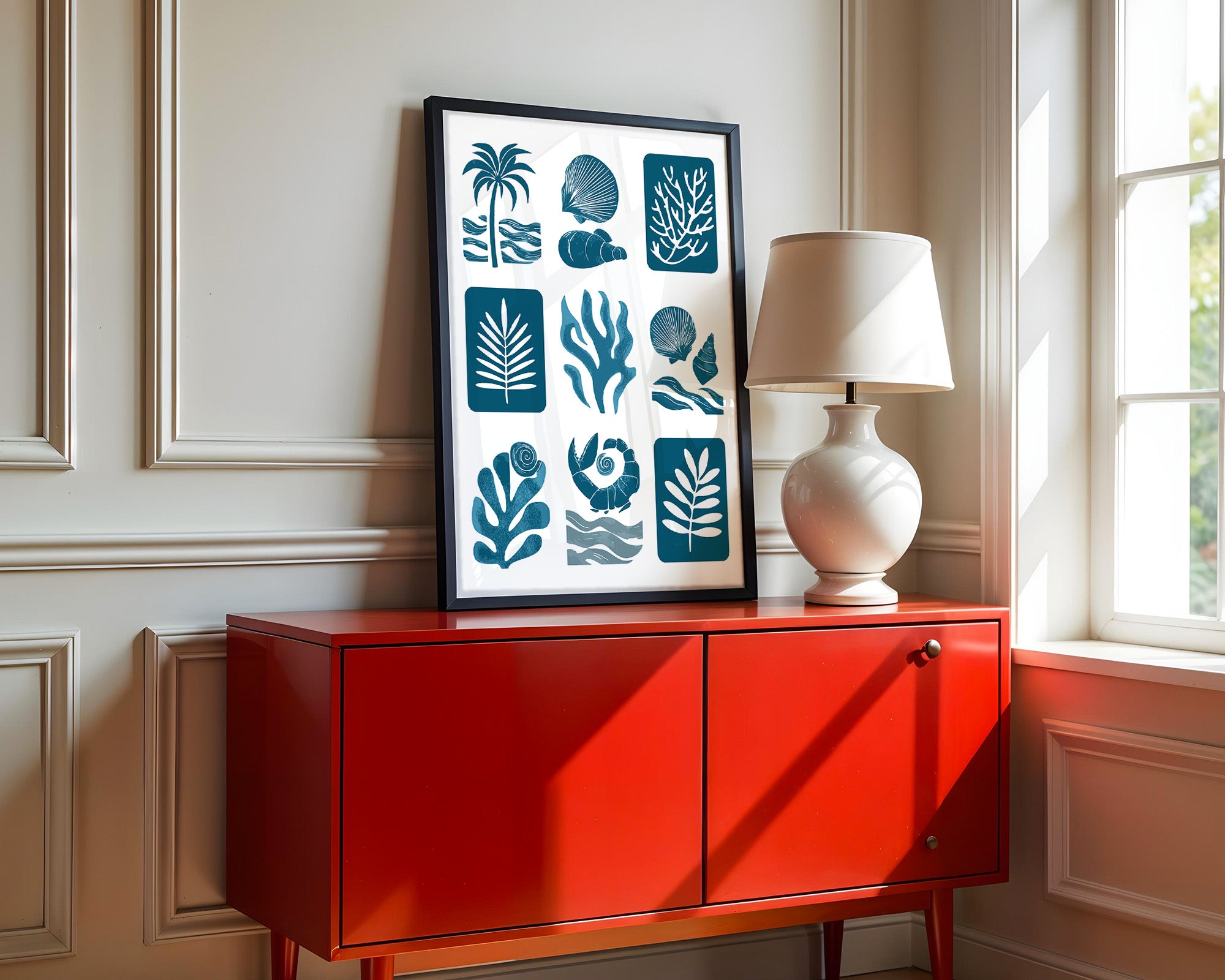 Maritime Motive Blau