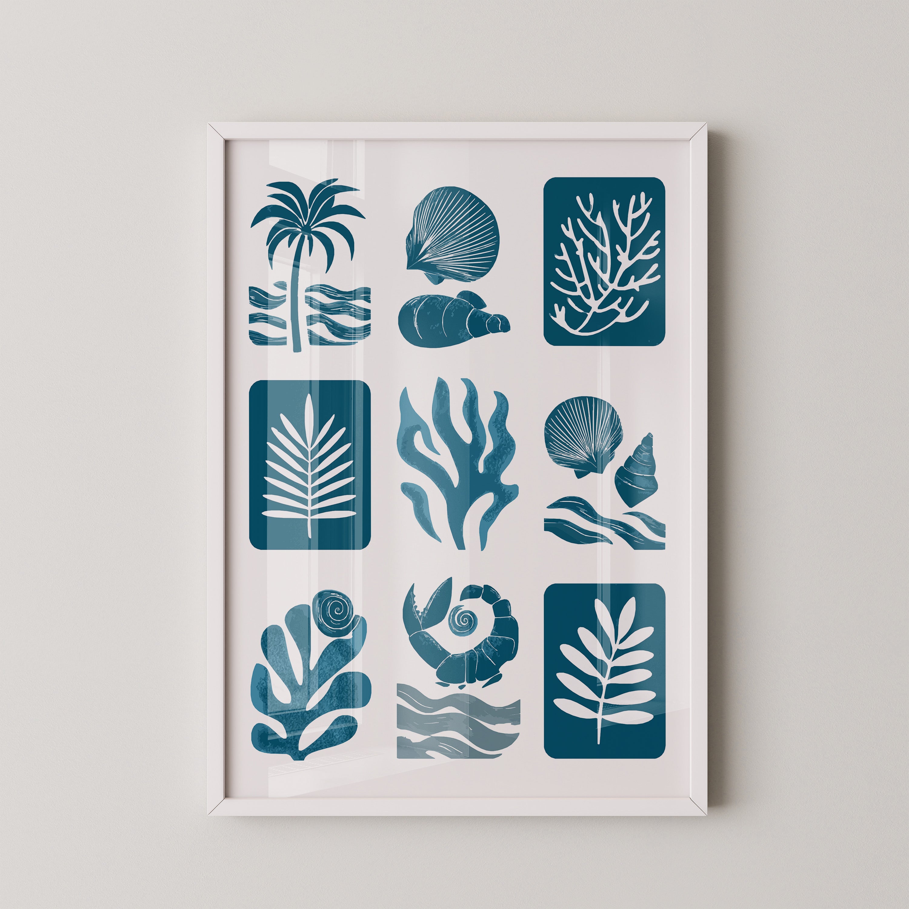 Maritime Motive Blau