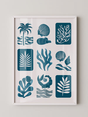 Maritime Motive Blau