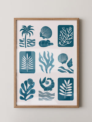 Maritime Motive Blau