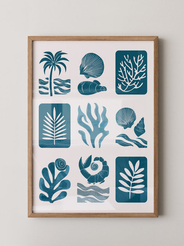 Maritime Motive Blau