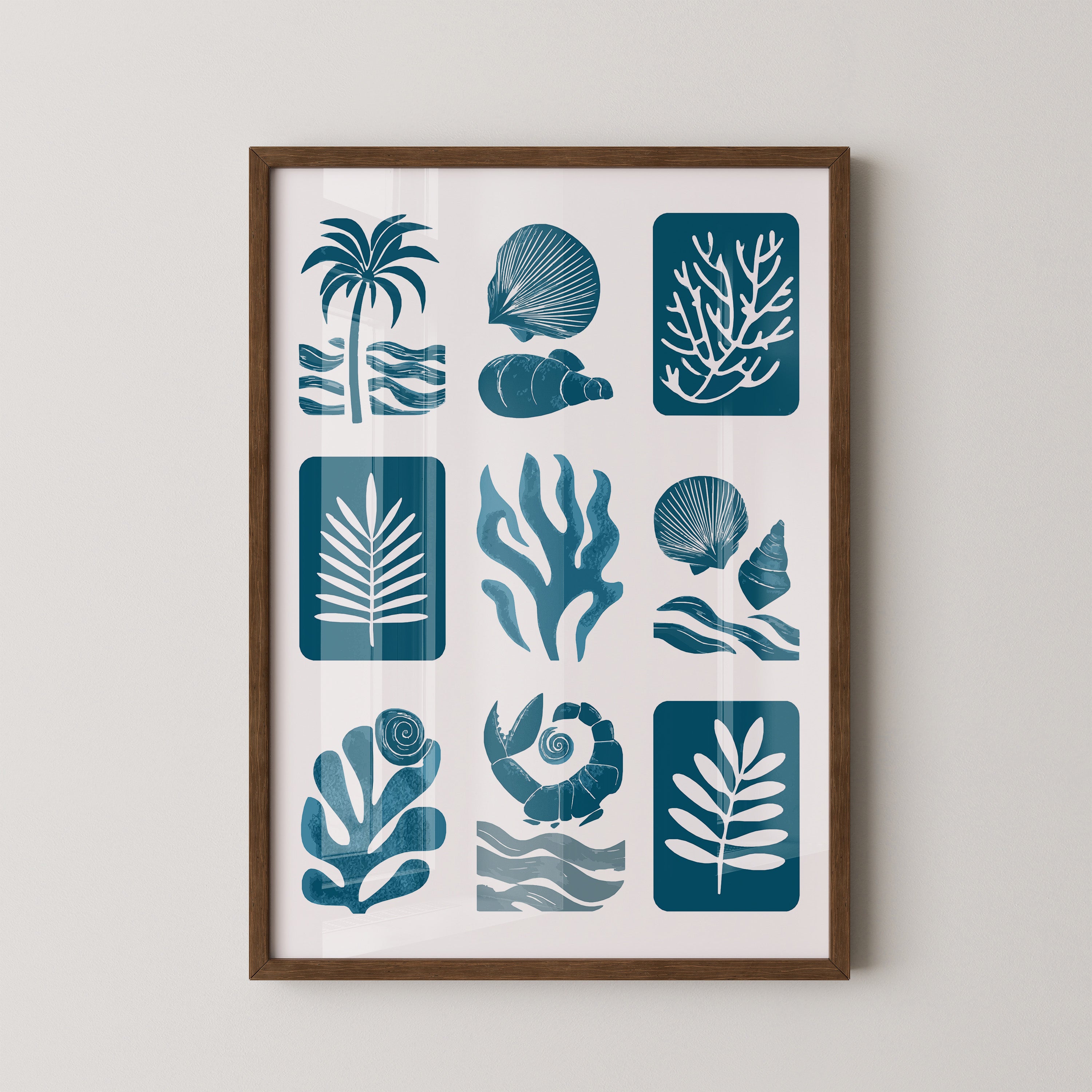 Maritime Motive Blau