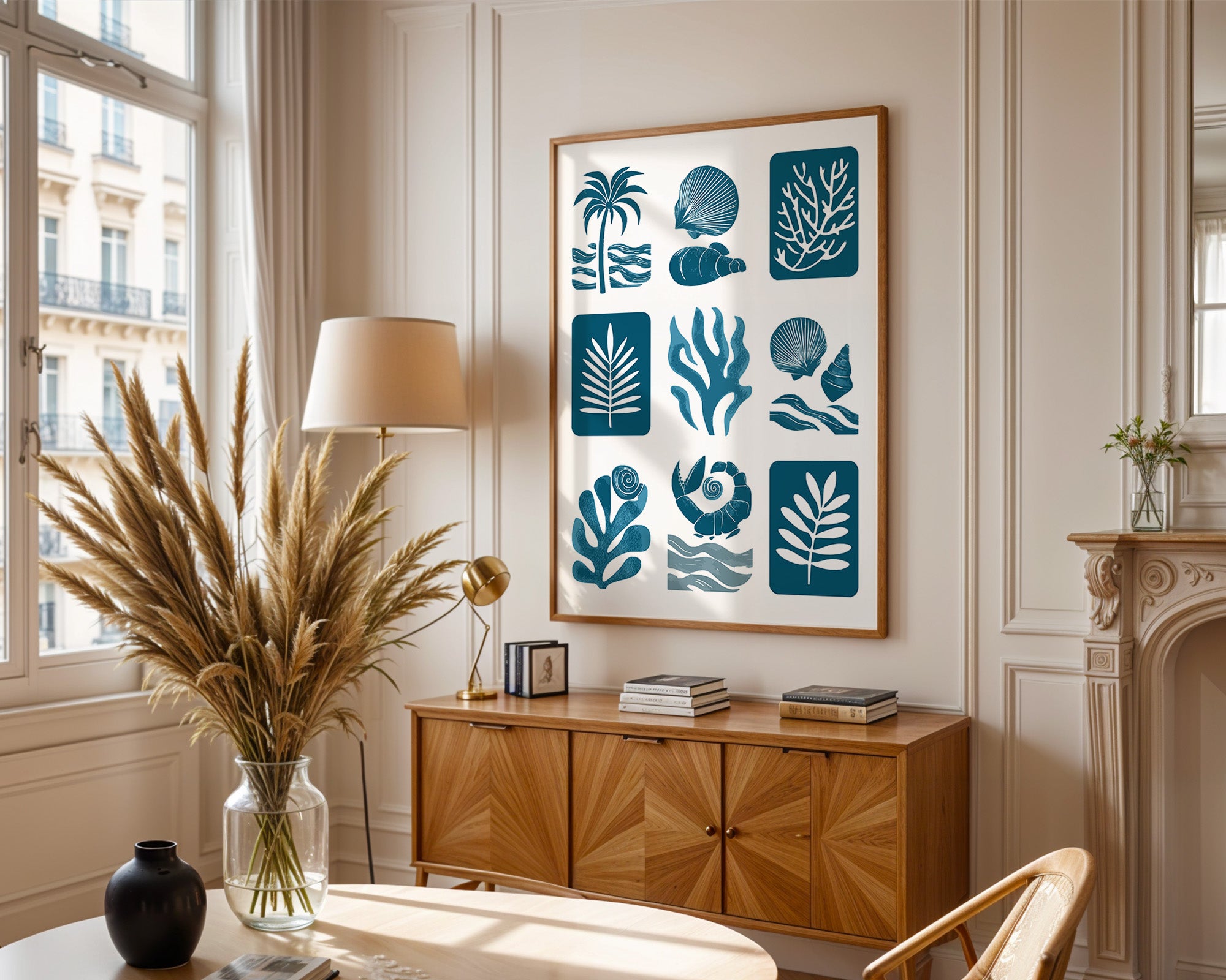 Maritime Motive Blau