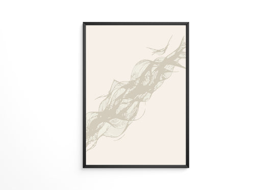 Abstrakte Wellenzeichnung beige