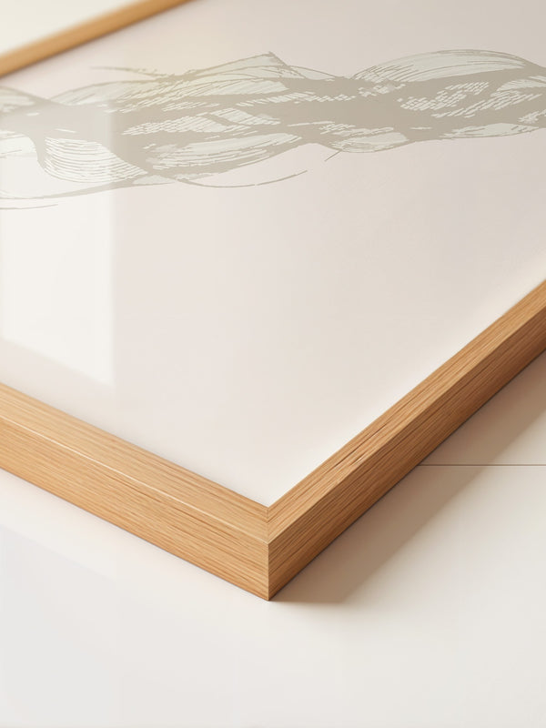 Abstrakte Wellenzeichnung beige