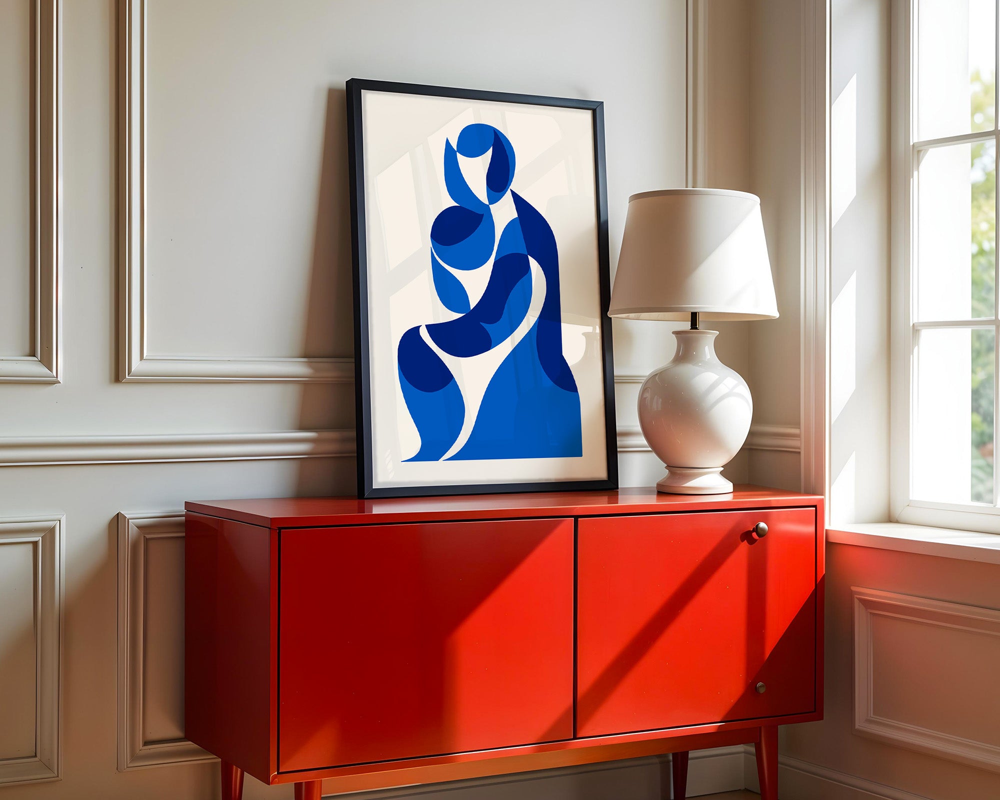 Abstrakte Figur Blautöne