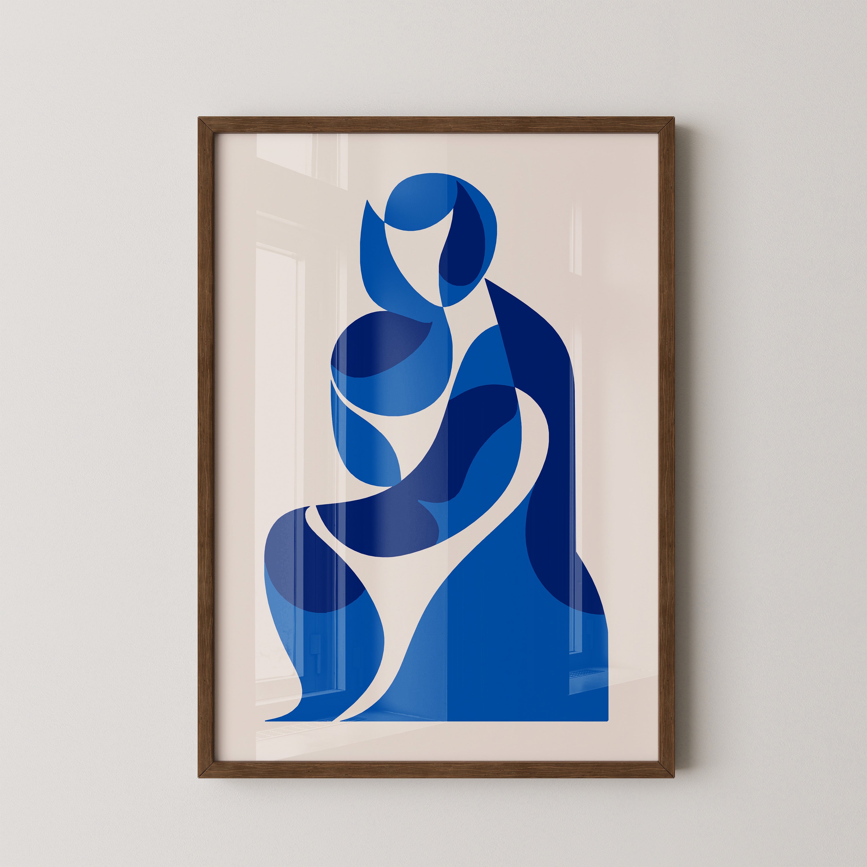 Abstrakte Figur Blautöne