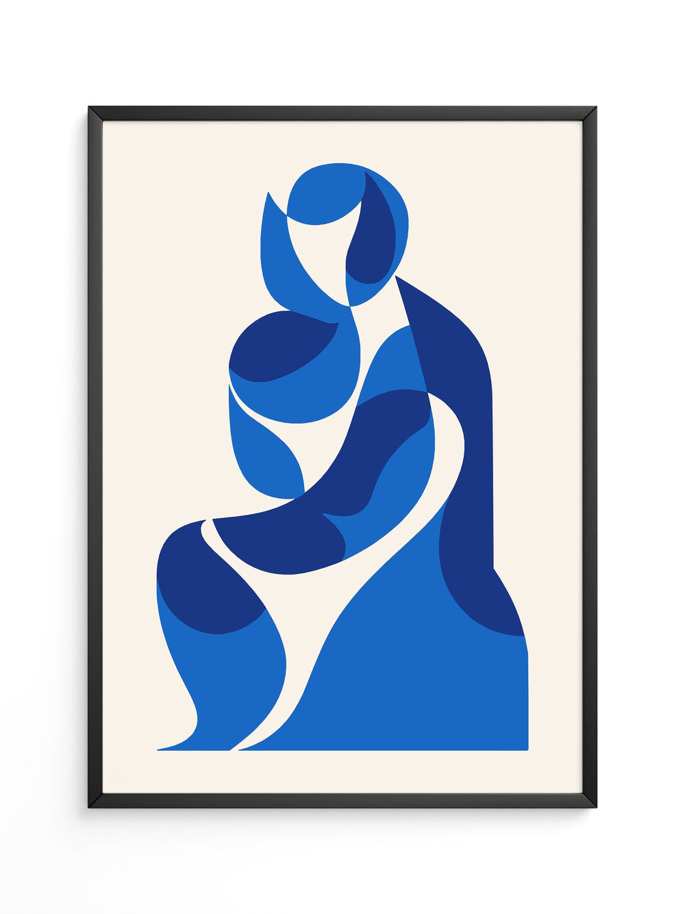 Abstrakte Figur Blautöne