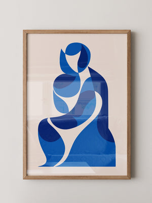 Abstrakte Figur Blautöne