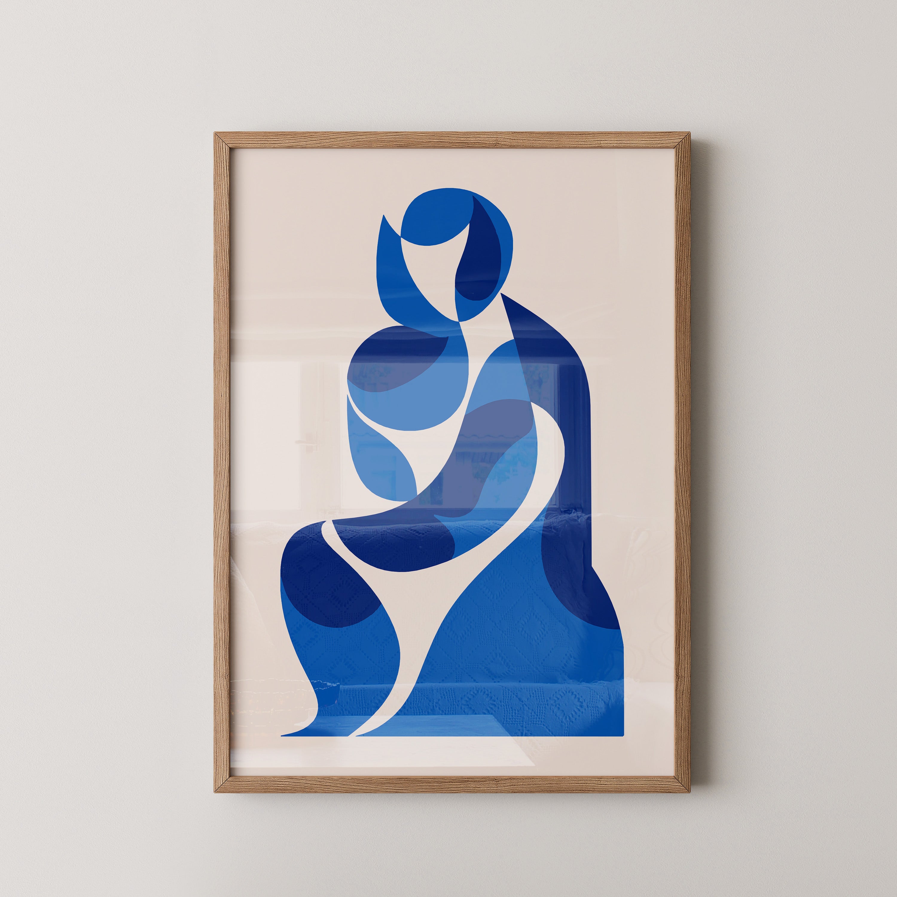 Abstrakte Figur Blautöne