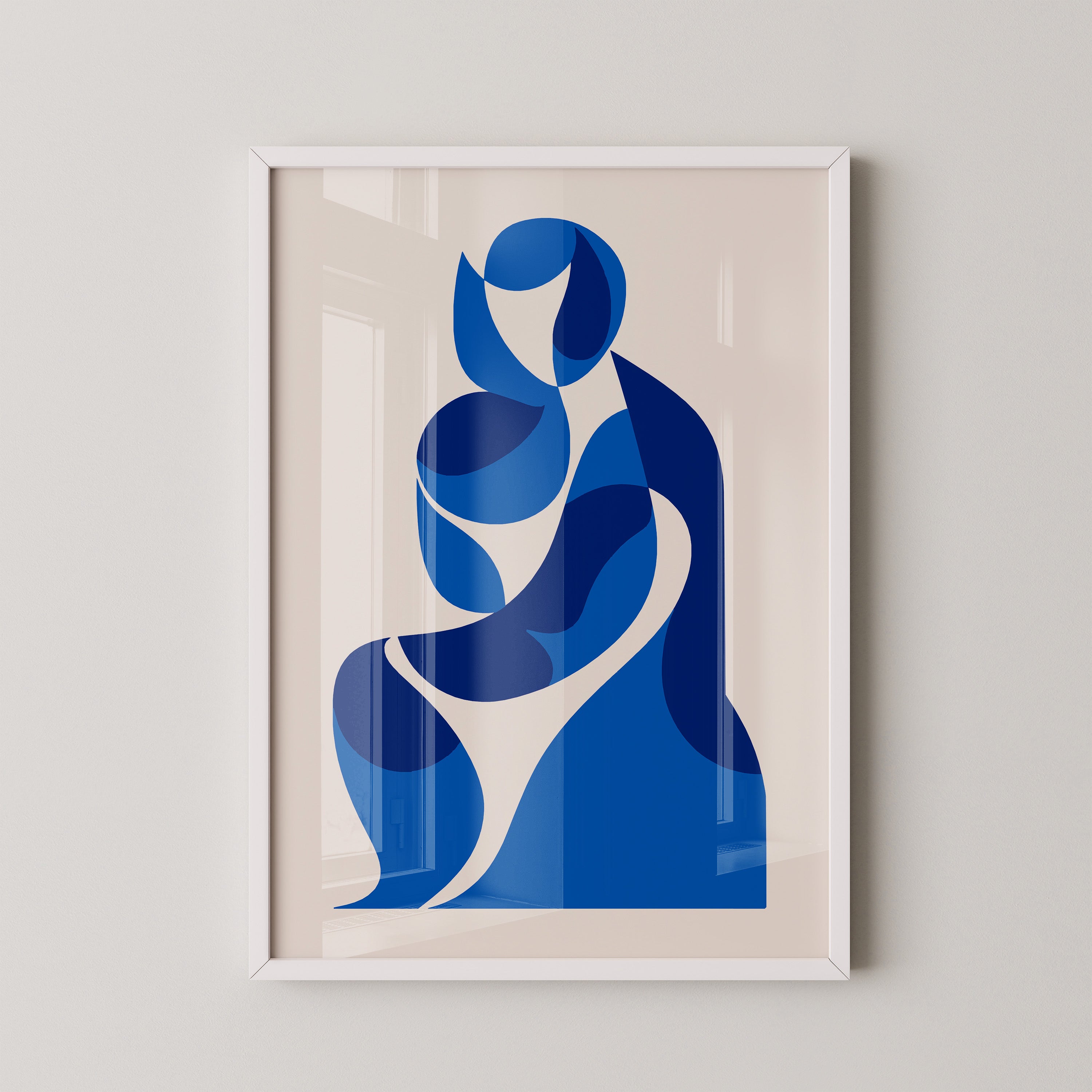 Abstrakte Figur Blautöne