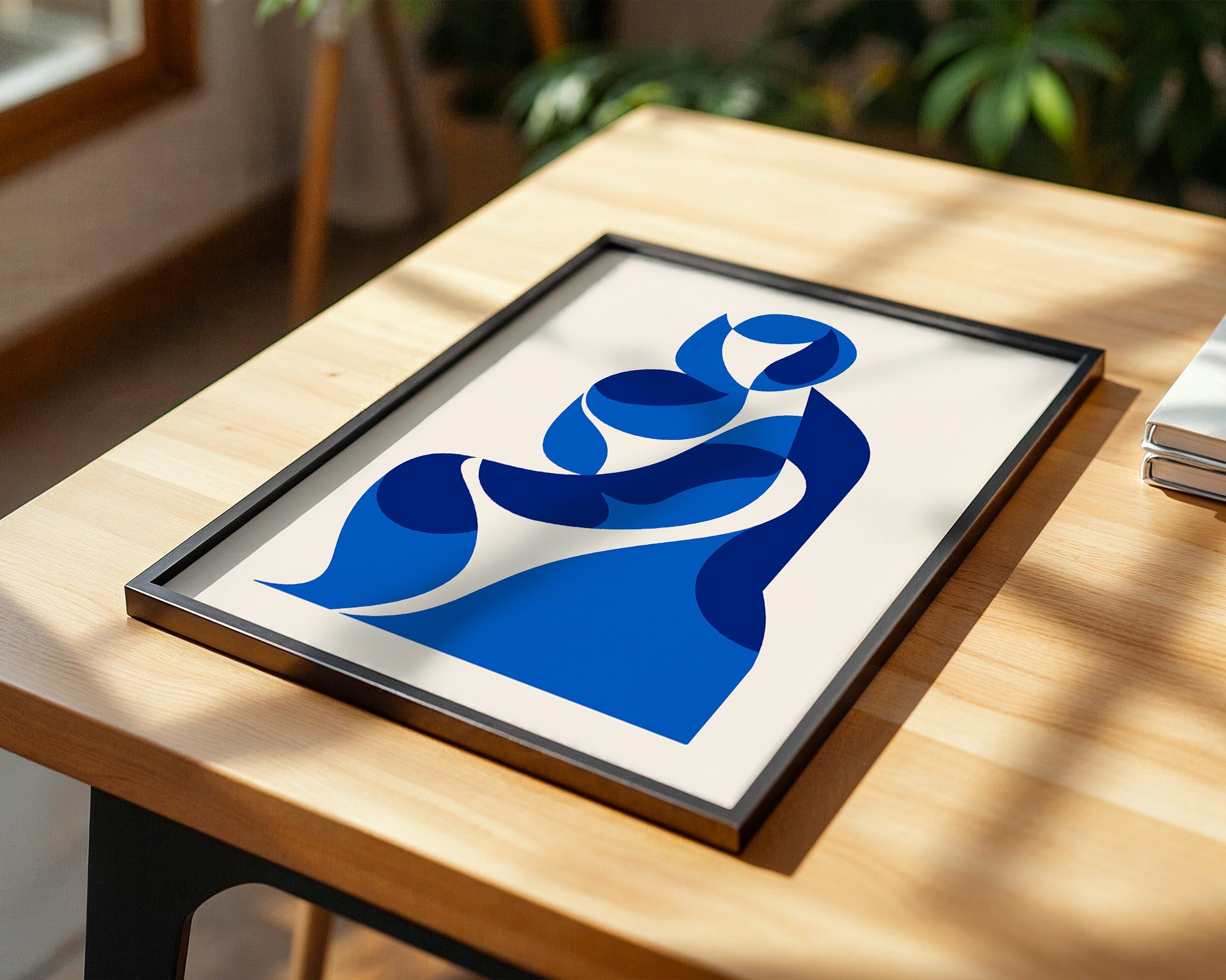 Abstrakte Figur Blautöne