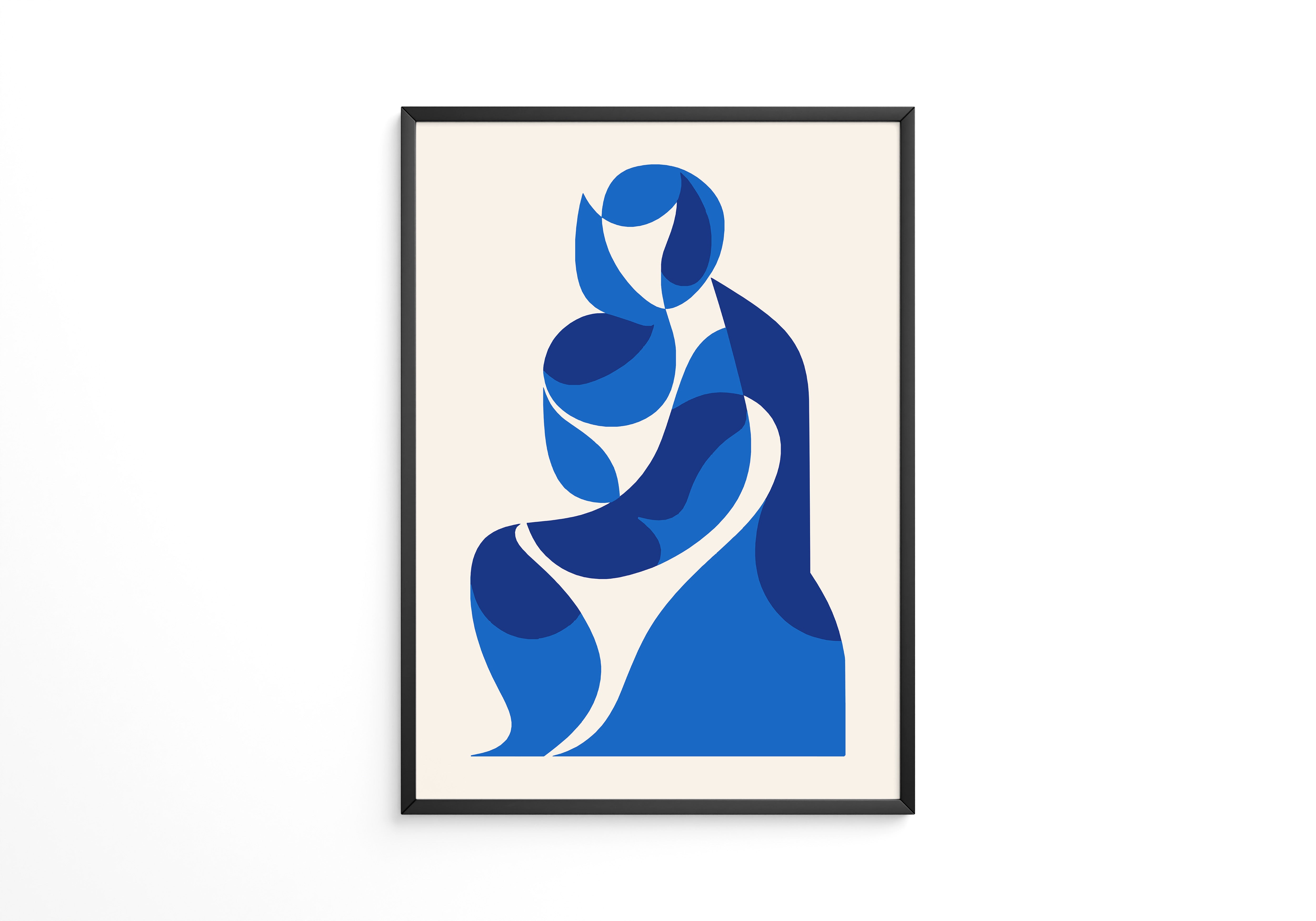 Abstrakte Figur Blautöne