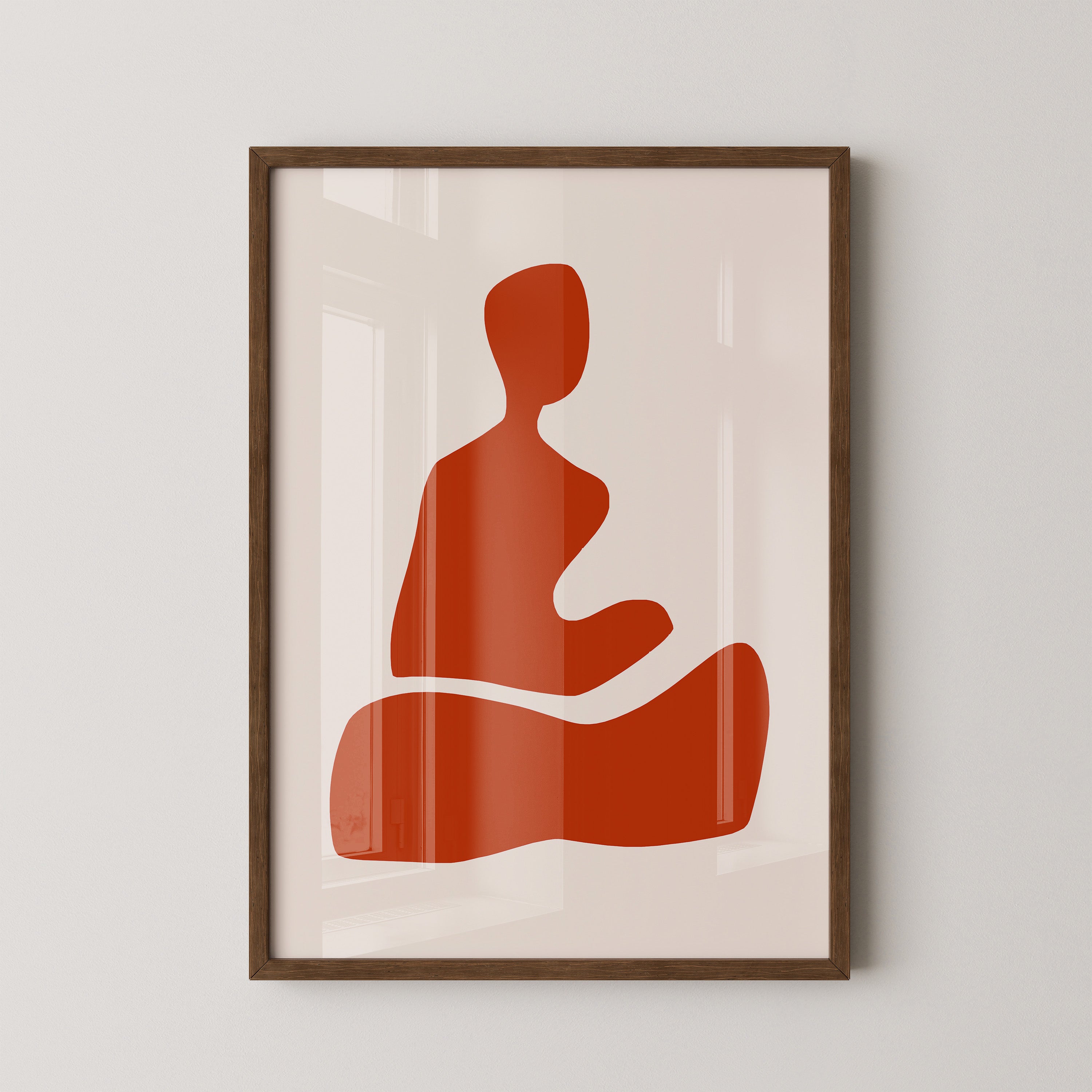 Meditation Figur Rot Minimalistisch