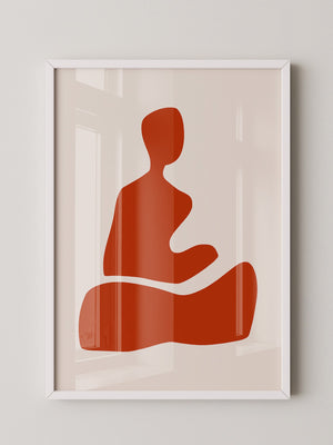 Meditation Figur Rot Minimalistisch