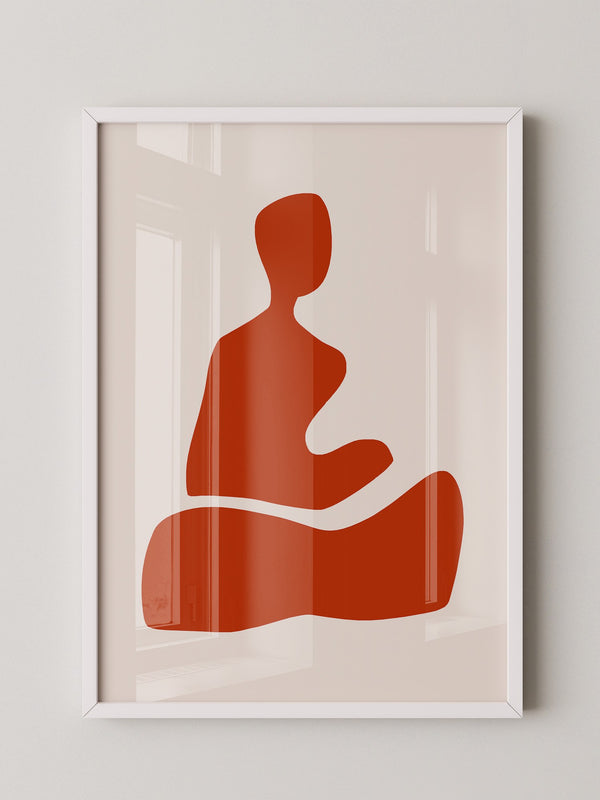 Meditation Figur Rot Minimalistisch