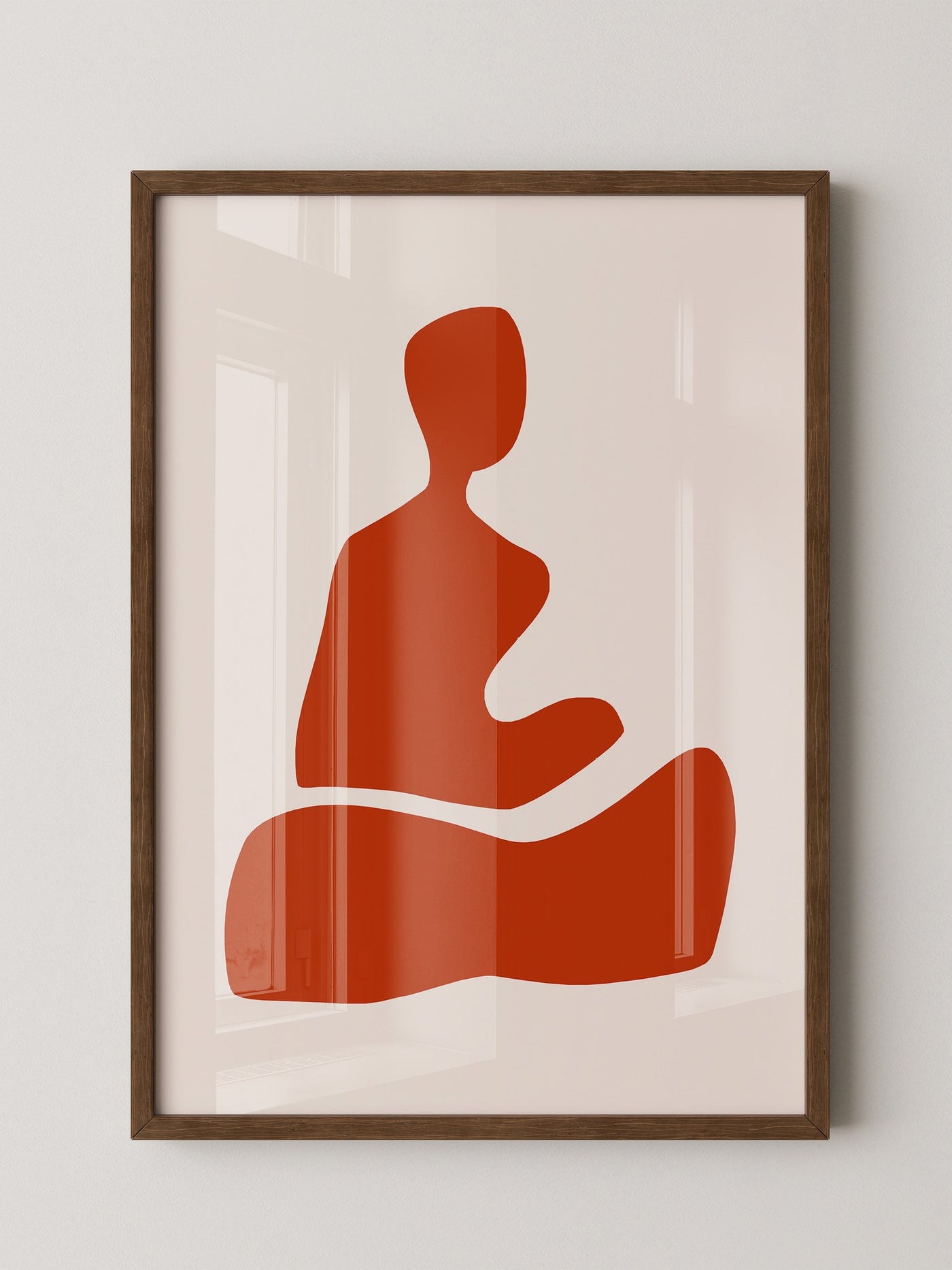 Meditation Figur Rot Minimalistisch