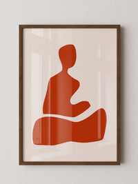 Meditation Figur Rot Minimalistisch
