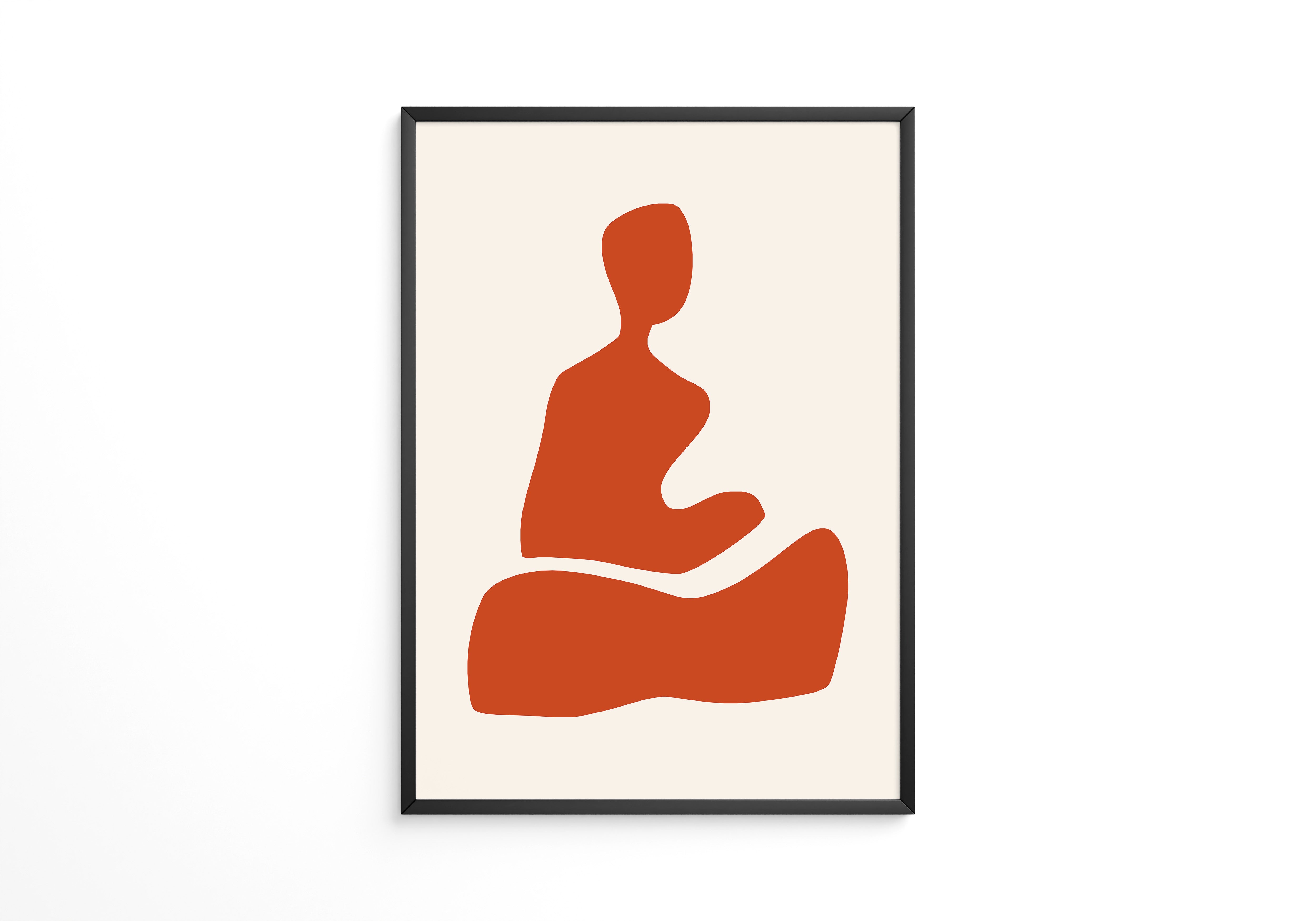 Meditation Figur Rot Minimalistisch