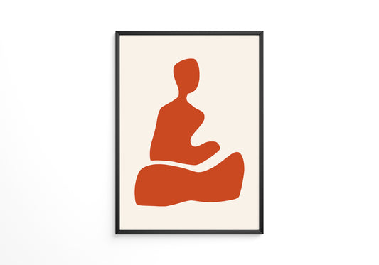 Meditation Figur Rot Minimalistisch