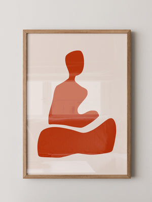Meditation Figur Rot Minimalistisch