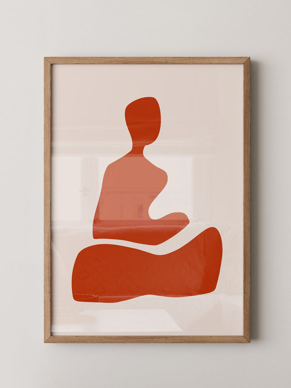 Meditation Figur Rot Minimalistisch