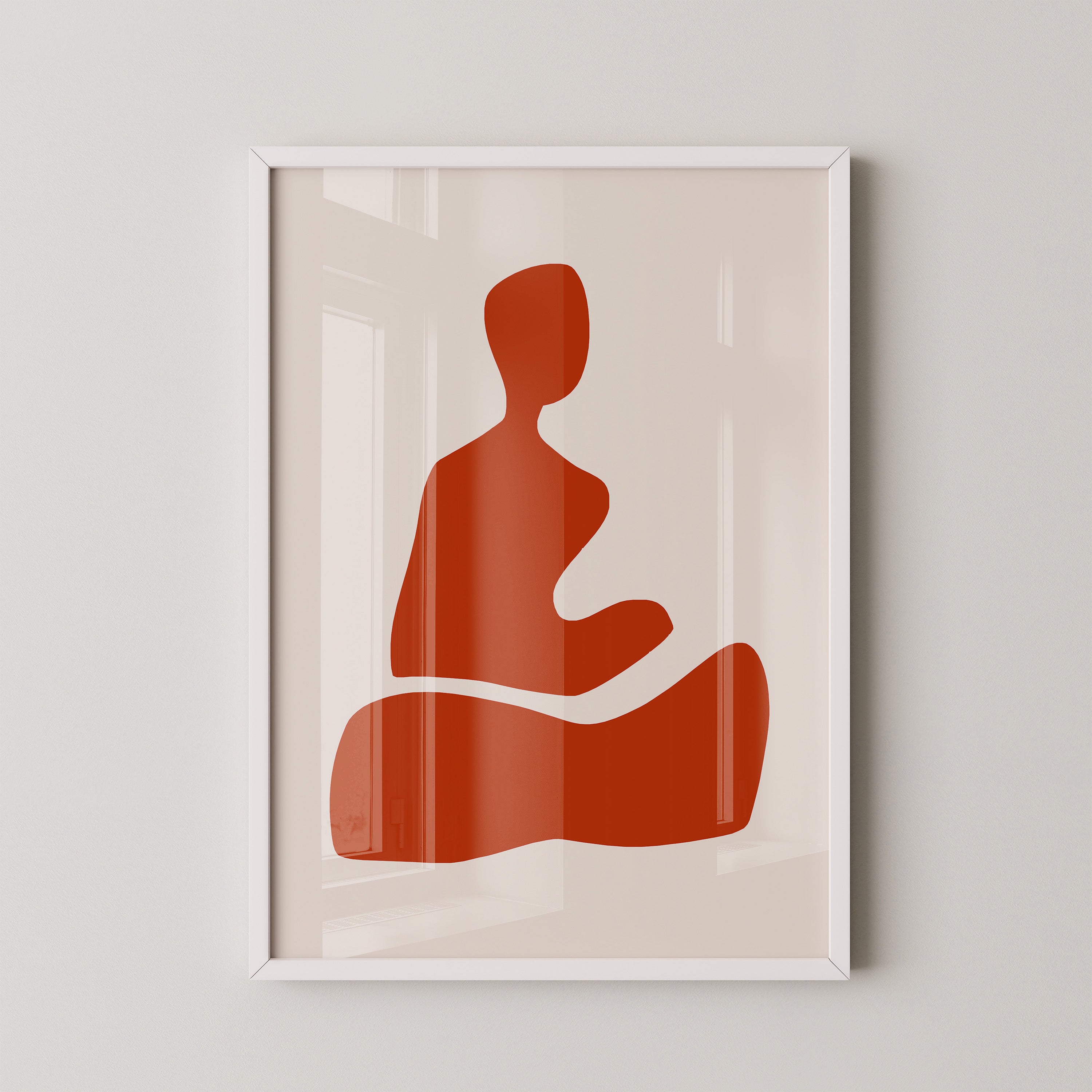 Meditation Figur Rot Minimalistisch