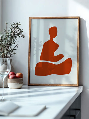 Meditation Figur Rot Minimalistisch
