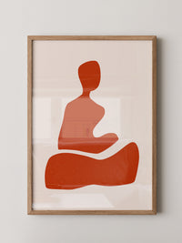 Meditation Figur Rot Minimalistisch