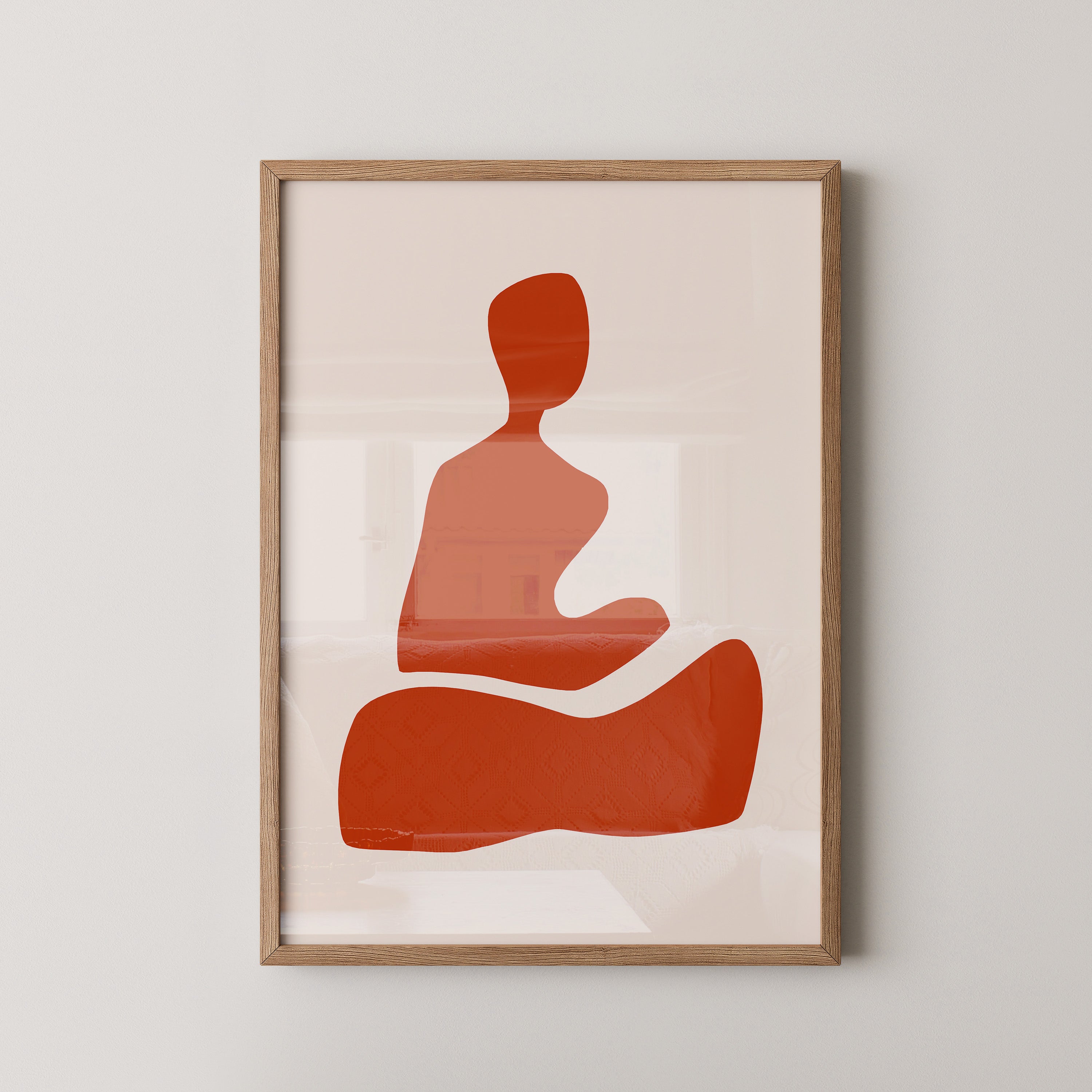 Meditation Figur Rot Minimalistisch