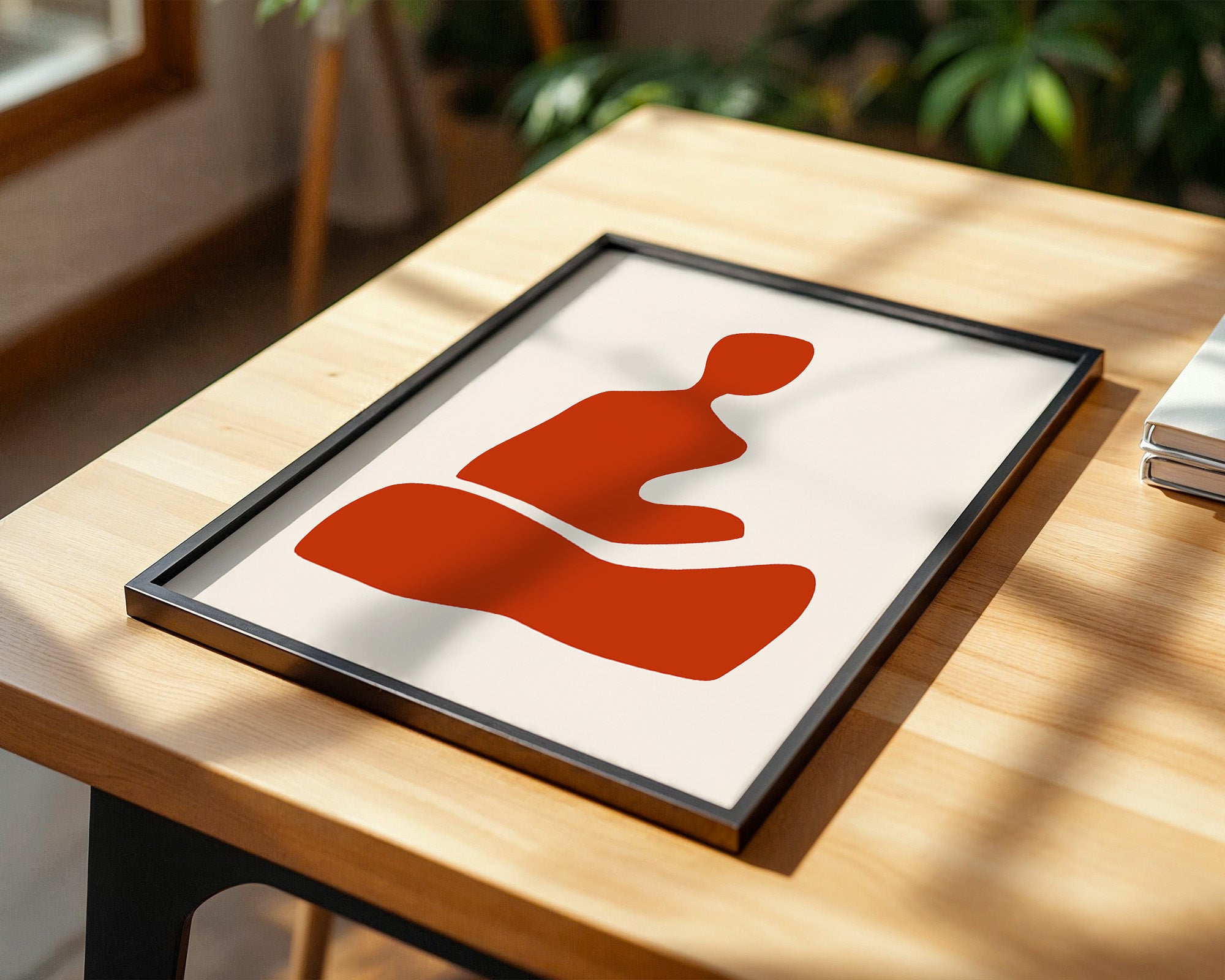 Meditation Figur Rot Minimalistisch