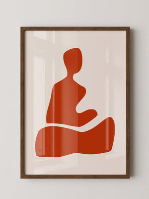 Meditation Figur Rot Minimalistisch