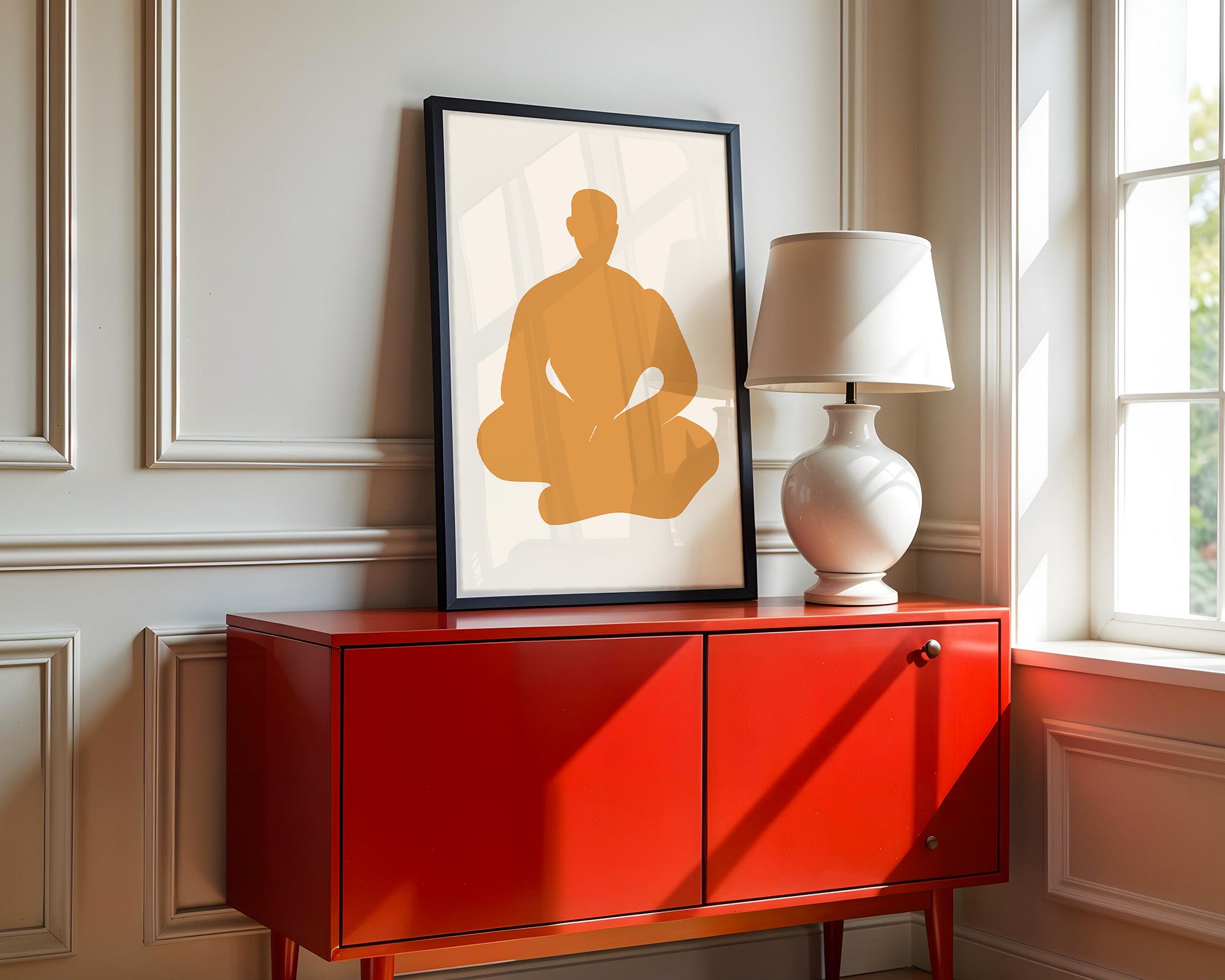 Meditierende Silhouette minimalistisch