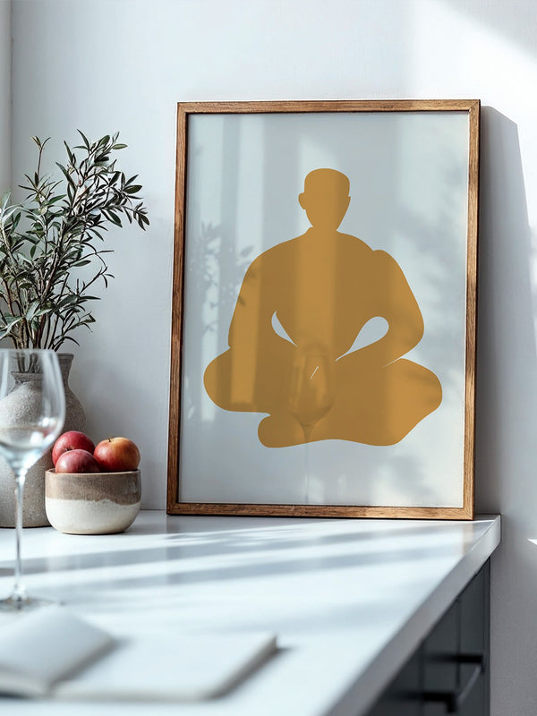 Meditierende Silhouette minimalistisch
