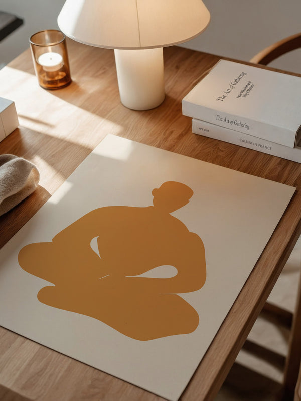 Meditierende Silhouette minimalistisch