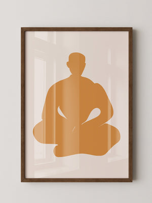 Meditierende Silhouette minimalistisch