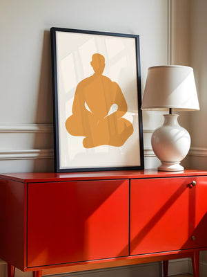 Meditierende Silhouette minimalistisch