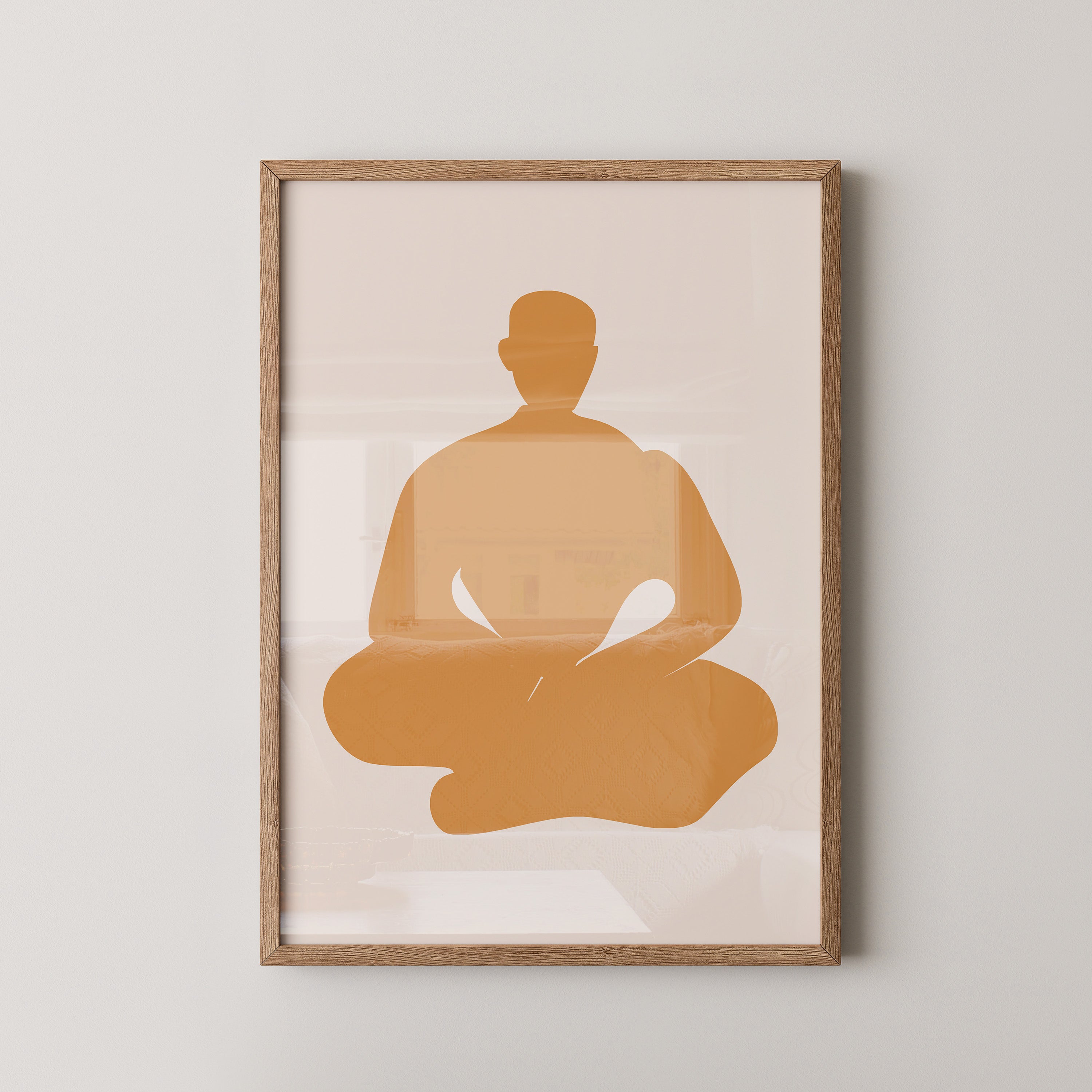 Meditierende Silhouette minimalistisch