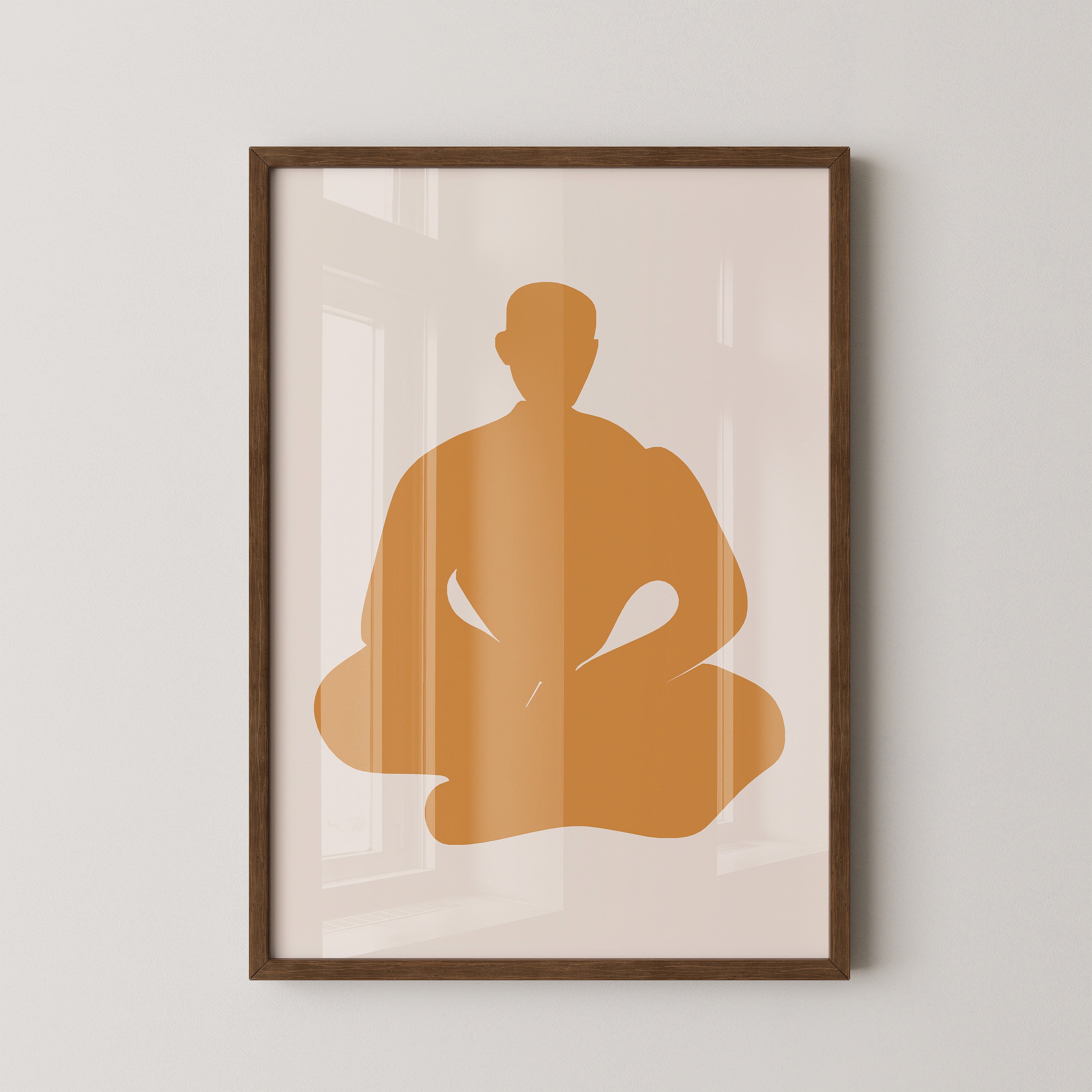 Meditierende Silhouette minimalistisch